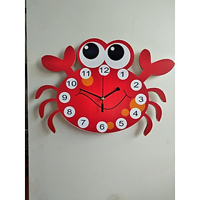 Đồng hồ treo tường hình con cua đỏ cho trẻ em