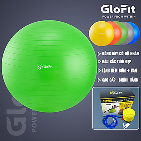 Bóng Tập Yoga - Bóng Tập Thể Hình Glofit GFY001 - Hàng Cao Cấp Chính Hãng (Tặng Kèm Bơm Và Khóa Van Dự Phòng) | Yoga Ball - Gym Ball