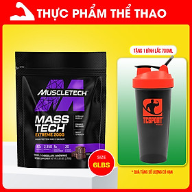 Sữa tăng cân tăng cơ Mass Tech Extreme 2000 6lbs (~2.72kg) - NHIỀU HƯƠNG VỊ – Hỗ trợ Tăng Cân Nhanh + Tăng Sức Mạnh từ nguồn dinh dưỡng đầy đủ như 1 bữa ăn - Hàng nhập khẩu chính hãng Muscletech - Kèm quà tặng