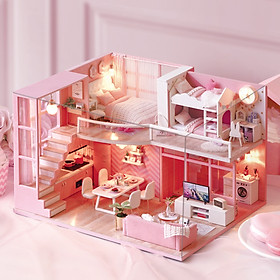 Mô hình nhà DIY Doll House Dream Angels Kèm Mica Chống bụi