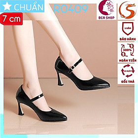 Giày cao gót nữ 7p RO409 ROSATA tại BCASHOP bít mũi, gót trụ nhỏ các điệu tạo sự tinh tế cho cô nàng công sở - màu đen