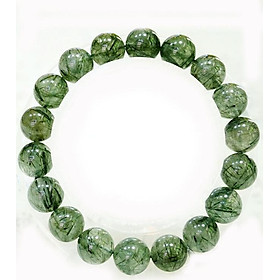 Vòng Tay Phong Thủy Thạch Anh Tóc Xanh Kim Tiền Jewelry - Hợp Mệnh Mộc, Mệnh Hỏa - Viên Đá Của Sự Che Chở - Xua Đi Cái Xấu