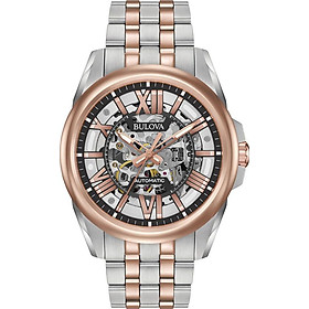 Đồng Hồ Nam Dây Kim Loại BULOVA 98A166 (43mm) - Bạc Viền Vàng Hồng