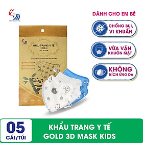 Khẩu trang y tế Gold 3D Mask Kids dành cho trẻ em - Hộp 10 cái