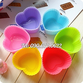 Bộ 10 khuôn silicon 3 lớp làm bánh, rau câu, bánh bông lan, bánh da lợn, bánh Cookie hình tim – Mã số 1140