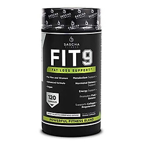 Sascha Fitness Fat Loss pills | Collagen support | Fluid Balance | FIT9 Ingredients: 7Keto + Uva Ursi, Gotu Kola, L-Theanine,Gingko Biloba,DIM,Green Tea | Weight Loss Supplements-Vegan-120 Natural Cap