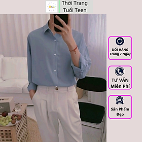 Áo sơ mi form rộng nam nữ tay dài unisex phong cách hàn quốc trẻ trung vải lụa mềm mịn mát - MRD02 Áo Sơ Mi Form Rộng Nam Nữ Tay Dài Unisex Phong Cách Hàn Quốc Trẻ Trung Vải Lụa Mềm Mịn Mát - Mrd02