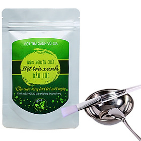 Bột Trà Xanh Đắp Mặt Nguyên Chất Bảo Lộc Vũ Gia 100g túi + Tặng Bộ Pha Chế