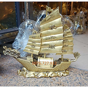 Thuyền buồm phong thủy bằng đồng dài 30cm, thuyền buồm phong thủy