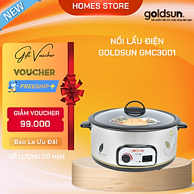 Nồi Lẩu Điện GOLDSUN GMC3001 Lòng Nồi Nhôm Phủ Chống Dính Dung Tích 4.5 Lít Công Suất 1600 W - Hàng Chính Hãng