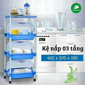 Kệ chén đĩa 1 tầng, 2 tầng, 3 tầng có nắp đậy