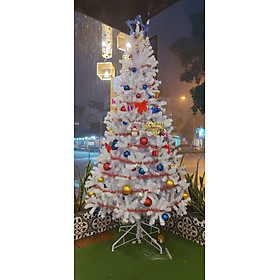 Mua Cây thông noel màu trắng  - Cây thông noel đẹp - Tán dày và đều  cây thông chắc chắn  dể tháo lắp