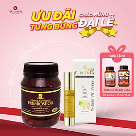 Bộ Sản Phẩm Đẹp Da, Giảm Nám: Viên Nội Tiết Hyper Evening Primrose Oil 180 Viên, Serum Vàng Nhau Thai Cừu Dr Natural Gold Placenta Premium 50ml