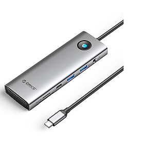 Mua Hub đa năng 9 in 1 cổng Type-C ra cổng USB+cổng sạc PD100W+HDMI+LAN và khe đọc thẻ nhớ ORICO PW11-9P25R-GY - Hàng chính hãng