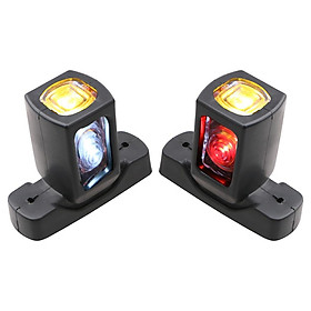 1 cặp đèn LED 4 bóng 10-30v 3 mặt màu hổ phách đỏ trắng cho xe tải