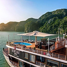 Trải Nghiệm Kỳ Nghỉ Tuyệt Vời Với Tour Du Lịch 2 Ngày 1 Đêm Trên Du Thuyền Heritage Cruises 5 Sao Đẳng Cấp Thăm Vịnh Hạ Long (Chèo Thuyền Kayak, Thăm Vịnh Hạ Long)