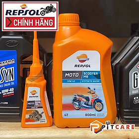 Combo nhớt xe tay ga cao cấp Repsol Scooter 10W40 800ml tặng nhớt hộp số Repsol Gear Oil 120ml
