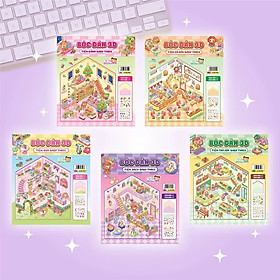 Combo 5 Cuốn Bóc dán 3D Tiệm Hoa Baby Three (Bóc Dán 300+ Sticker Cho Bé)