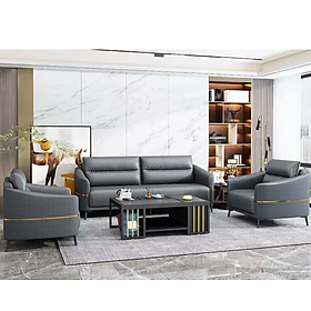 Bộ sofa da văn phòng cao cấp Juno Sofa kèm ghế đơn HVPCT-21