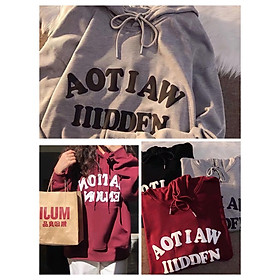 Áo Hoodie Unisex In Chữ AOTIAW Rộng Dáng Thụng 2 Màu Chất Nỉ Ngoại Siêu Hot