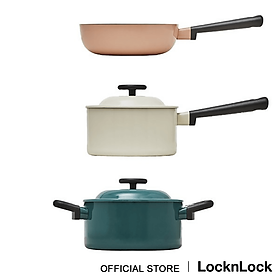 Bộ Nồi Và Chảo Sâu Lòng Locknlock 3 Món Decore LDE1181IHS01- Hàng Chính Hãng