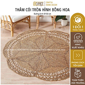 Thảm trải sàn bằng cói hình tròn đường kính 150 cm Hand