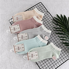 Set 5 đôi Tất Nữ xuất Hàn thấp cổ hàng Cao Cấp