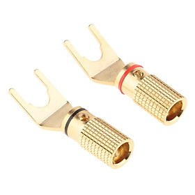 2Pcs Speaker Banana Y U-Type Spade Terminal Plug Screw