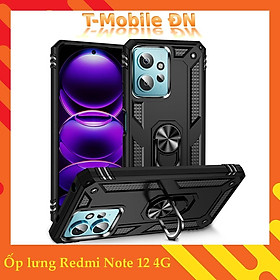 Ốp lưng cho Xiaomi Redmi Note 12 4G chống sốc 2 lớp kèm nhẫn iring làm giá đỡ cho