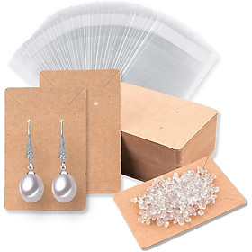 120 Pack Earring Cards Kraft Paper Cards Necklace Display Cards for Jewelry Packaging