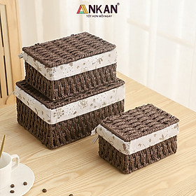 Mua Giỏ Mây Đựng Đồ Có Nắp ANKAN  Giỏ Đựng Đồ Ăn Vặt  Phù Hợp Các Phòng Spa  Khách Sạn Và Trang Trí Trong Nhà