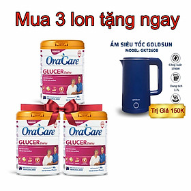 Combo 3 lon Sữa OraCare tiểu đường lon 900g - Tặng ấm đun siêu tốc