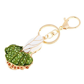 Fashion Crystal Cabbage Pendant Key Ring Women Handbag Decor Key Chain