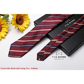 Cà Vạt Hàn Quốc bản trung 7cm Cao cấp kèm hộp - nhiều mẫu
