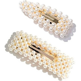 Set 2 kẹp tóc ngọc trai Hàn Quốc