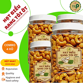 HẠT ĐIỀU RANG TỎI ỚT TÂN LỘC PHÁT COMBO 2KG - MỖI HŨ 500G