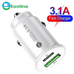 Bộ sạc xe USB cho iPhone 12 11 30W Quick Charge 3.0 Bộ sạc sạc nhanh cho Xiaomi Auto Type C QC PD 3.0 Điện thoại di động Charge