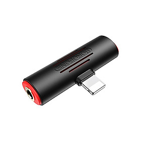 Mua Jack Chuyển Đổi Borofone BV7 Lightning 2 in 1 - 1 Đầu Sạc Lightning  1 Đầu Tai Nghe 3.5 - Hàng Chính Hãng - Đen