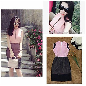 Jumpsuit short sát nách phối lưới lỗ giả đầm Cao Cấp