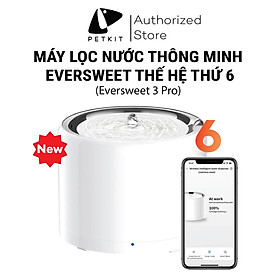 Đài Phun Nước, Máy Lọc Nước Cho Mèo Petkit Eversweet 3 PRO Chất Liệu Inox 304 và Nhựa ABS Sử Dụng Bơm Không Dây Thế Hệ 6