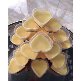 Combo 50 Khuôn Làm Pudding Bánh Flan Rau Câu Hình Trái Tim Có Nắp 7cm