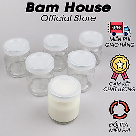 Mua Hủ thuỷ tinh đựng sữa chua 100ml Bam House chịu nhiệt tốt có nắp đậy cao cấp HSC01 - Hủ sữa chua  hủ thuỷ tinh sữa chua
