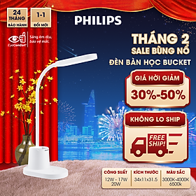 Đèn bàn Philips bảo vệ mắt Bucket DSK214 7W - Điều chỉnh độ sáng, êm dịu cho đôi mắt khỏe đẹp