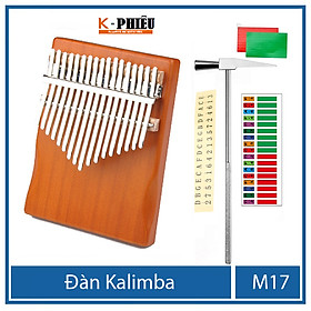 Mua Đàn kalimba 17 phím MYRON-M17 cho bạn mới tập chơi tặng búa chỉnh âm    giấy dán màu  giấy dán nốt   25 bài tab kalimba  1 sách hướng dẫn chơi đàn kalimba