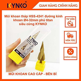 Mũi khoan tháp HSS-4241 đường kính khoan 4-32mm phủ titan siêu cứng KYNKO