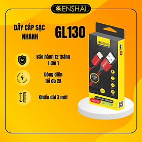 Mua Cáp sạc hàng chính hãng GENSHAI GL130 3m dây dù dành cho điện thoại di đông và máy tính bảng |Bảo hành 12 tháng 1 đổi 1| Made in Việt Nam