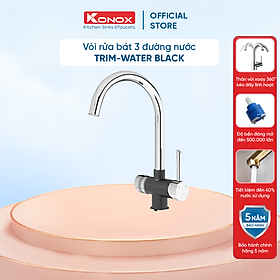 Mua Vòi rửa bát 3 đường nước Konox  Model Trim-Water Black  3 phiên bản màu  Bề mặt mạ PVD mạ vân đá  Lõi đồng tiêu chuẩn CW617N  Linh kiện phụ trợ dòng chảy nhập khẩu châu Âu  Bảo hành chính hãng 5 năm  Hàng chính hãng