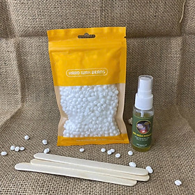 COMBO Sáp Tẩy Lông Nóng Dạng Hạt 100g Và 30ml Mỡ Trăn Sap Wax Triệt Lông Tặng Kèm Giấy Và Que