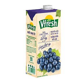 Hình ảnh COMBO 4 HỘP NƯỚC VFRESH NHO ÉP 100% - HỘP GIẤY 1L