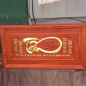 Mua Tranh gỗ Chữ Tâm dát Vàng bằng Gỗ Hương đỏ 67cm x 127cm